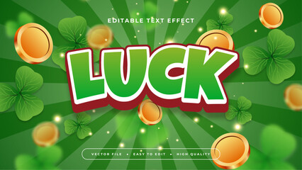 Gold white and green luck 3d editable text effect - font style