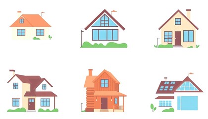 set of houses icons