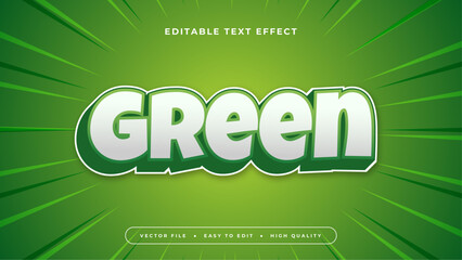 Green and white fresh 3d editable text effect - font style