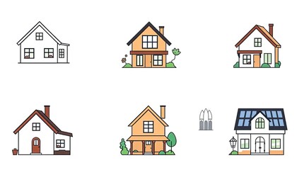 Fototapeta premium set of houses icons
