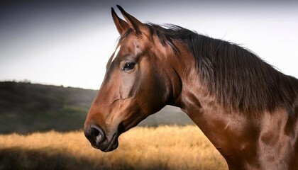 Obraz premium the image captures the horse s elegant features including its pristine glossy coat that shines with subtle reflections of light