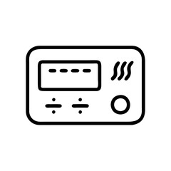 Fototapeta premium Digital thermostat icon illustration with simple lines and modern design for climate control