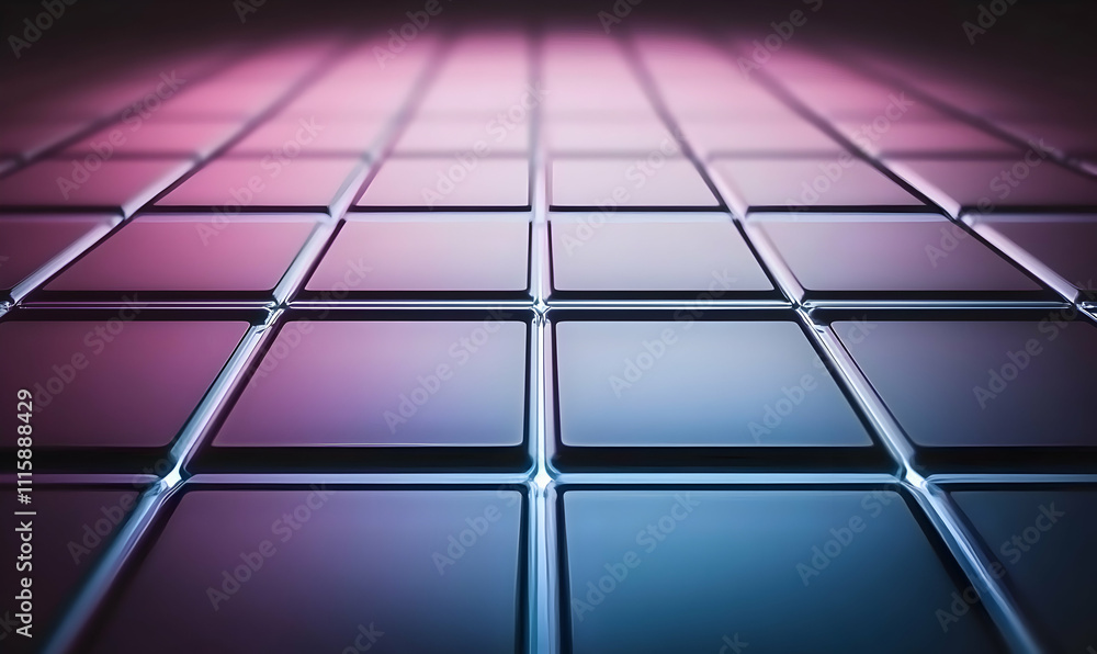 Aufkleber abstract background of a grid of glossy squares with a pink and blue gradient. perfect for tech, des