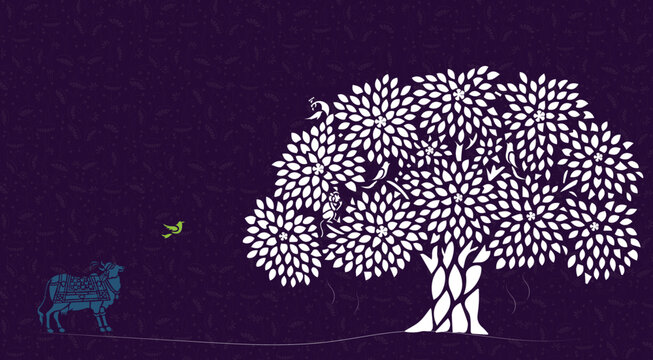 An Indian Art Sanjhi, traditional Indian folk art