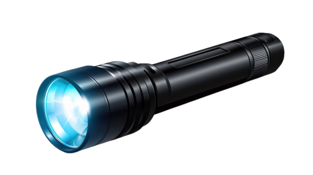 Illuminating the darkness with a powerful flashlight for adventures at night