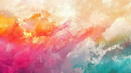 Fototapeta premium Abstract Colorful Mountain Landscape Painting