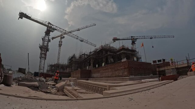 Shree Ram Mandir Construction, timelapse, Ayodhya, India