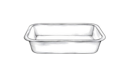 Empty Rectangular Metal Baking Dish with Smooth Edges and Surface