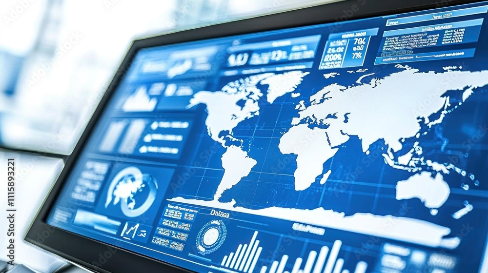 Poster global data visualization: a world of information on screen