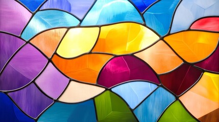 Fototapeta premium Beautiful stained glass artwork featuring vibrant colors and intricate designs