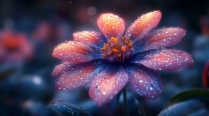 Dewy Flower Petals Captured Close Up Vivid Colors picture