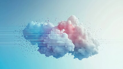 Fototapeta premium Abstract Cloud Computing Network Data Stream Digital Transformation Futuristic Technolo