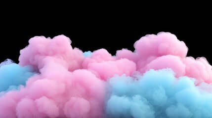 Fototapeta premium Dreamy Pastel Pink Blue Smoke Clouds Abstract Background Colorful Mist Fluid Art