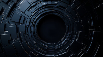 Obraz premium dark conceptual vortex with geometric matrix structure, evoking mystery and depth