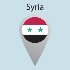Obraz premium Flat square icon of Syria flag. Simple vector illustration.