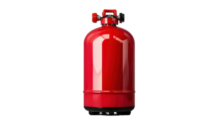 Bright red fire extinguisher stands ready for action in an indoor safety setup