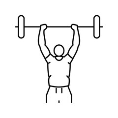 overhead press arm fitness exercise line icon vector. overhead press arm fitness exercise sign. isolated contour symbol black illustration