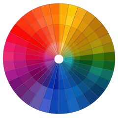 Obraz premium A color wheel displaying a spectrum of hues arranged in a circular format.