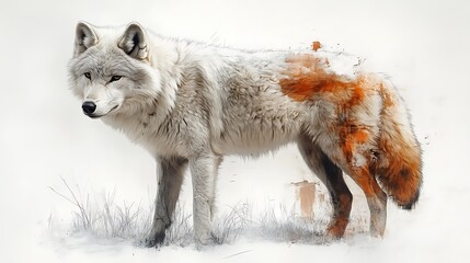 Obraz premium Elegant wolf running pencil sketch wallpaper images showcasing creative designs beautifully