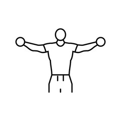 lateral raises arm fitness exercise line icon vector. lateral raises arm fitness exercise sign. isolated contour symbol black illustration