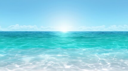 Fototapeta premium Serene Ocean Background Calm Sea Summer Sky Beach View Tranquil Waters Digital Art