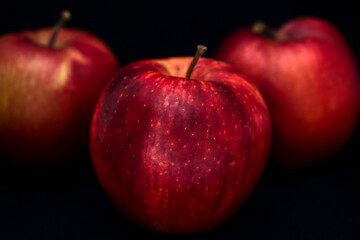 Fresh Red Apple on Black