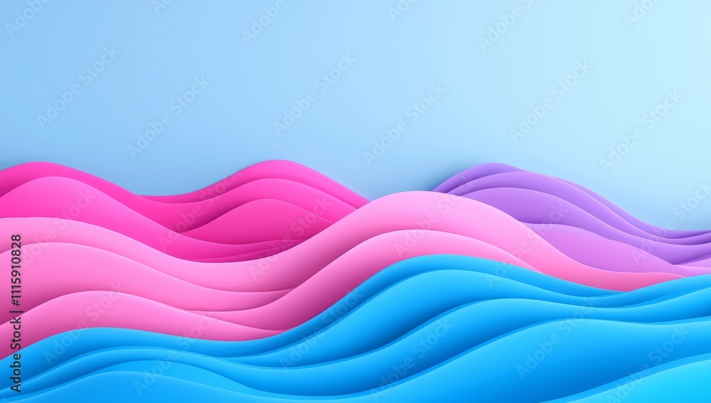 Poster an abstract composition with overlapping shapes in bright colors and gradients.