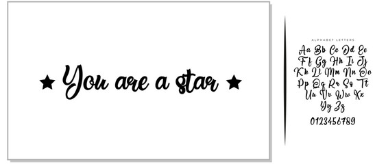 You are a star typographic design for printing cards and apparel. Star icon