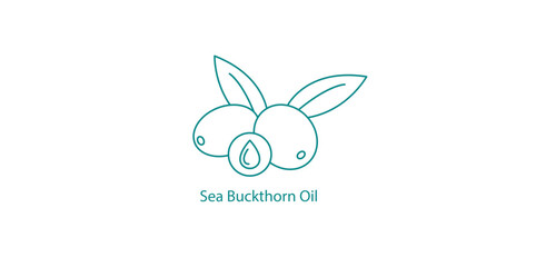 Sea Buckthorn Oil Natural Extract Vector Icon