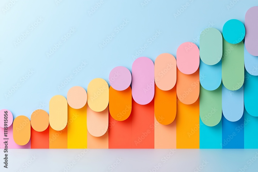 Poster a dynamic, layered design with warm-colored, overlapping scalloped shapes.