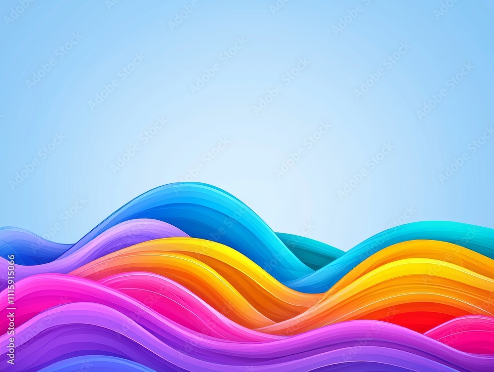 Poster a dynamic flow of bright, liquid forms blending effortlessly.
