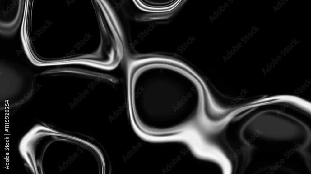 Poster sleek chrome liquid loop animation