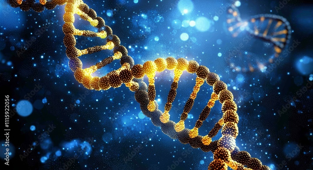 Poster abstract background featuring technology and dna elements with special effects.