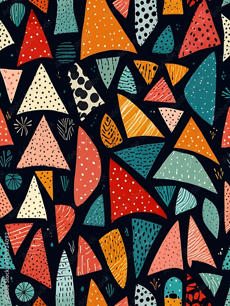 Poster Abstract Colorful Triangles Pattern Design