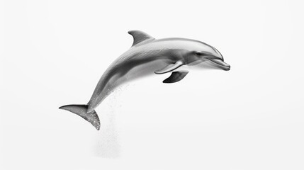 Fototapeta premium Highly dynamic image of a dolphin leaping out of the water, showcasing its agility and the beauty of marine life.