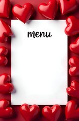 Holiday Restaurant Menu Mockups, Valentine's Day Themed Menu Mockups