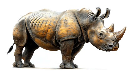 Obraz premium Hand drawn rhinoceros pencil sketch wallpaper for nature lovers and wildlife enthusiasts