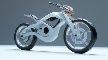 Fototapeta premium An electric bike featuring a quiet motor, offering a peaceful ride through city streets.