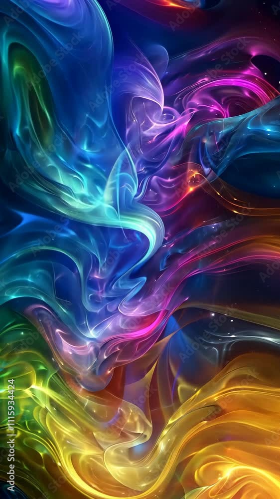 Poster transforming colorful nebula clouds in a mesmerizing cosmic display