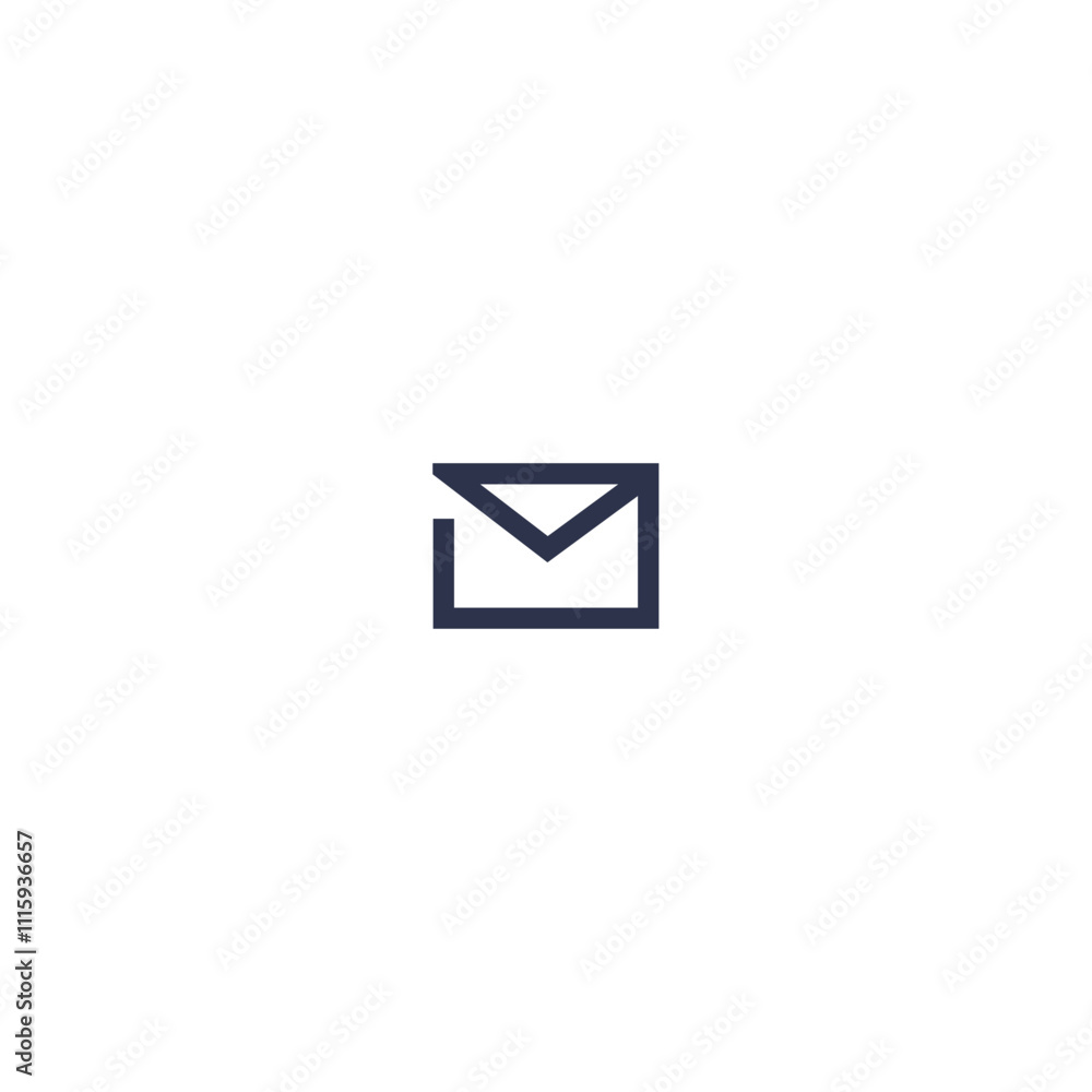 Poster minimalist envelope icon symbolizing communication and messaging.