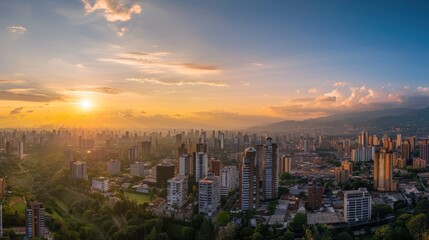 Fototapeta premium Modern cityscape panoramic background a photograph