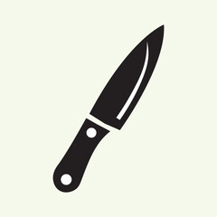 Knife icon illustration. Knife black and white flat vector icon design. Kitchen knife symbol and clip art.