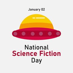 vector graphic of National Science Fiction Day good for national National Science Fiction Day celebration. flat design. flyer design.flat illustration.