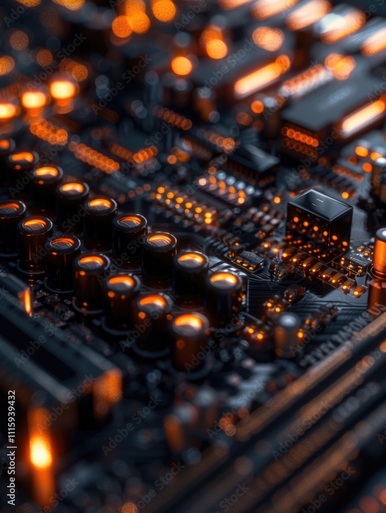 Aufkleber a detailed view of the inner workings of a computer processor, showcasing its complexity and precisi