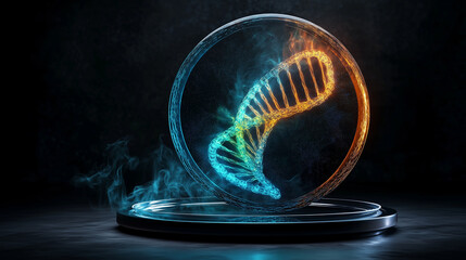 Artistic depiction of plasmid DNA with glowing circular configuration