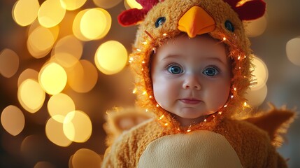 Adorable infant wearing a cute Turkish costume. Generative Ai