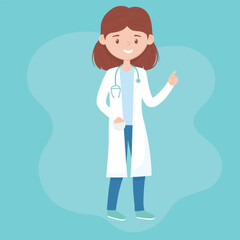 Fototapeta premium female doctor standing with a blood pressure device