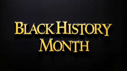Black History Month elegant gold typography on black background