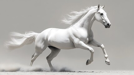 Naklejka premium Hand drawn horse running pencil sketch wallpaper dynamic and visually stunning