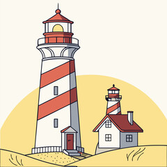 lighthouse on a white background